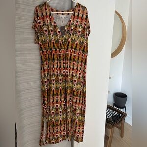 J. Jill Vibrant Geometric Maxi Dress